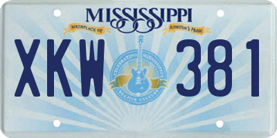 MS license plate XKW381