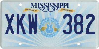 MS license plate XKW382