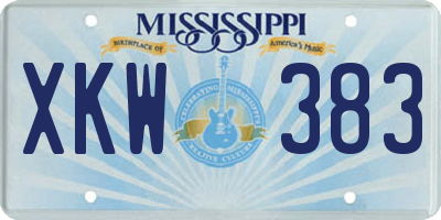 MS license plate XKW383
