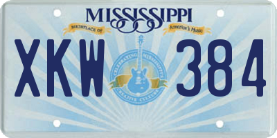 MS license plate XKW384