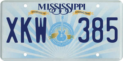 MS license plate XKW385