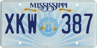 MS license plate XKW387