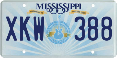 MS license plate XKW388