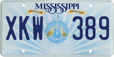 MS license plate XKW389