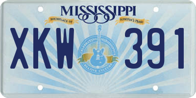 MS license plate XKW391