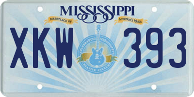 MS license plate XKW393