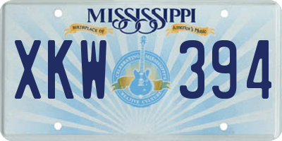 MS license plate XKW394