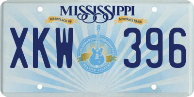 MS license plate XKW396