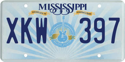 MS license plate XKW397