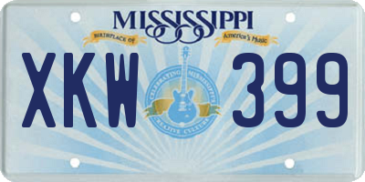 MS license plate XKW399