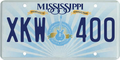 MS license plate XKW400