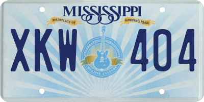 MS license plate XKW404