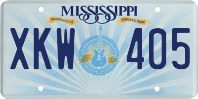 MS license plate XKW405