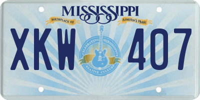 MS license plate XKW407