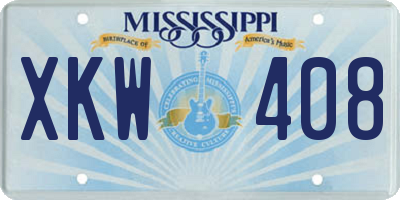 MS license plate XKW408