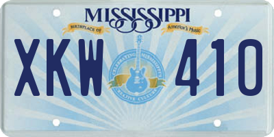 MS license plate XKW410