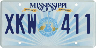 MS license plate XKW411
