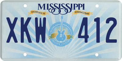 MS license plate XKW412