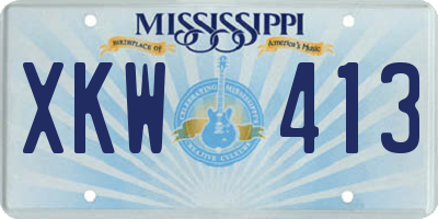 MS license plate XKW413