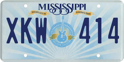 MS license plate XKW414
