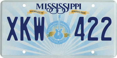 MS license plate XKW422
