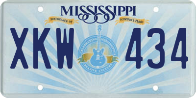 MS license plate XKW434