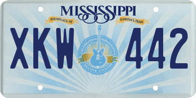 MS license plate XKW442