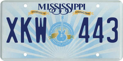 MS license plate XKW443