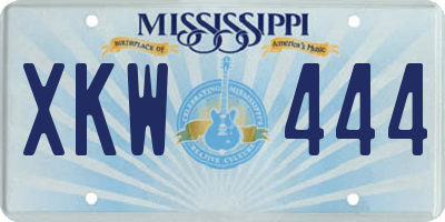 MS license plate XKW444
