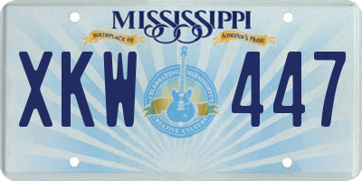 MS license plate XKW447