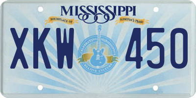 MS license plate XKW450