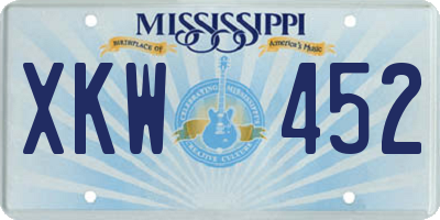 MS license plate XKW452