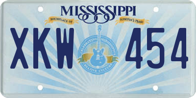 MS license plate XKW454