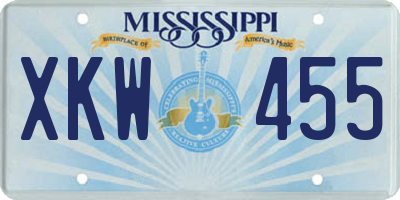 MS license plate XKW455