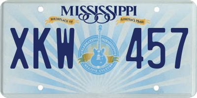 MS license plate XKW457