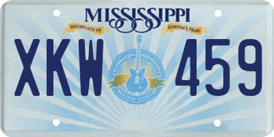 MS license plate XKW459