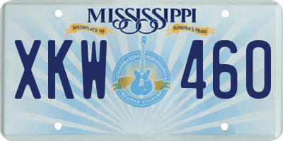 MS license plate XKW460
