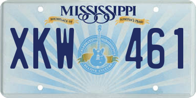 MS license plate XKW461