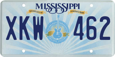MS license plate XKW462