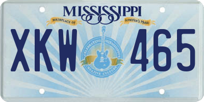 MS license plate XKW465