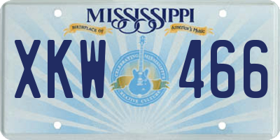 MS license plate XKW466