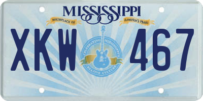 MS license plate XKW467