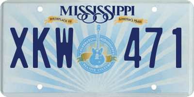 MS license plate XKW471