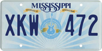MS license plate XKW472