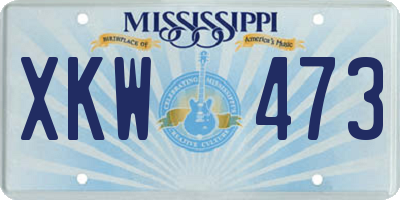 MS license plate XKW473
