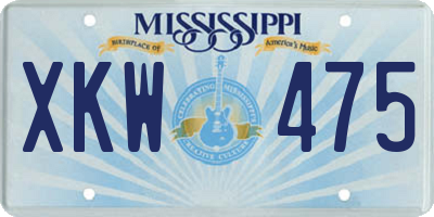 MS license plate XKW475