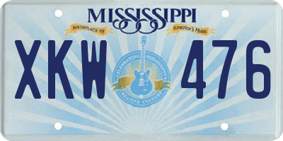 MS license plate XKW476