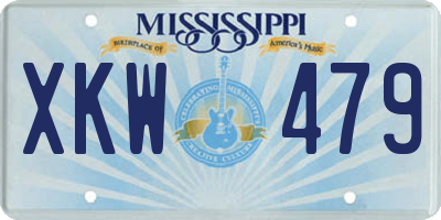 MS license plate XKW479