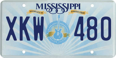 MS license plate XKW480
