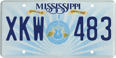 MS license plate XKW483